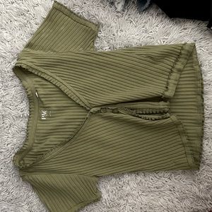 green pacsun open front tee